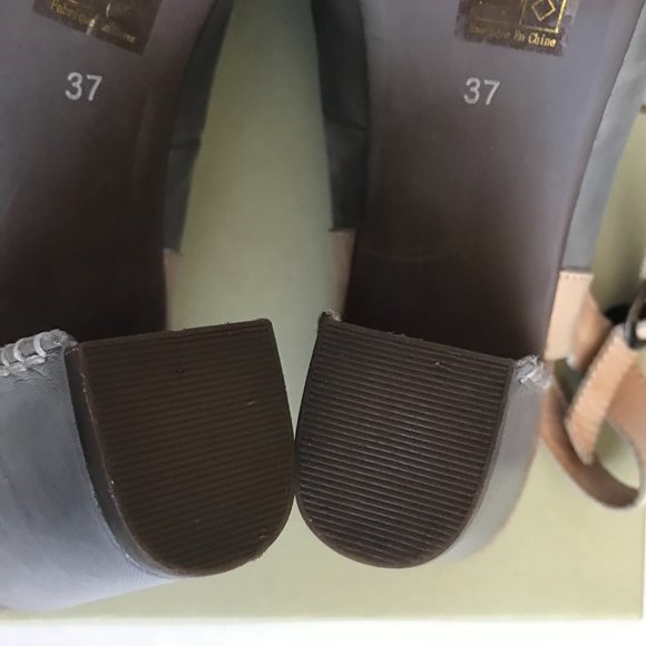 L' Artiste by Spring Step Adorn Gray w/ Cream Leather Slingbacks 37/7M - Picture 6 of 10